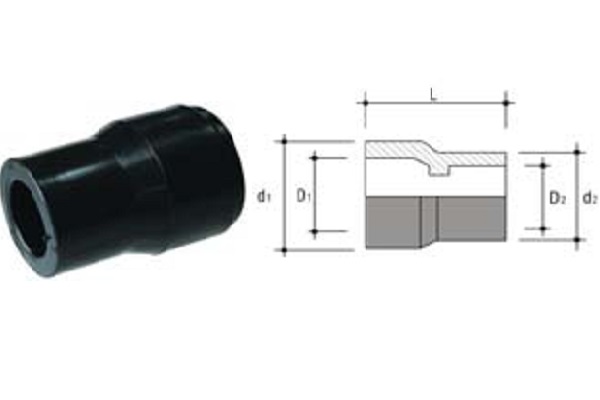 HDPE Hàn Nối Trong Côn Thu D50x32