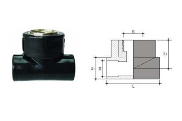 HDPE Hàn Nối Trong Tê Ren Trong D25x1/2"