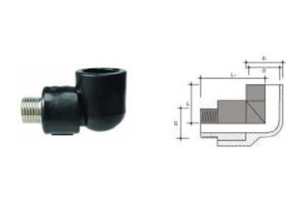 HDPE Hàn Nối Trong Cút Ren Ngoài D25x1/2"