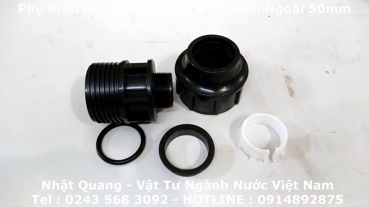 Măng Sông HDPE Ren Ngoài 50mm Phụ Kiện Ống HDPE Vặn Ren