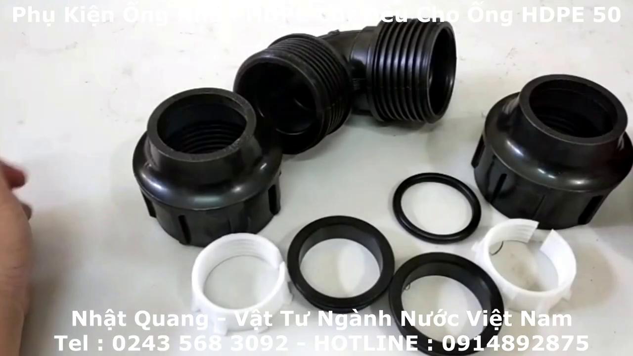 Cút Đều Cho Ống HDPE 50mm Phụ Kiện Ống Nhựa HDPE Nối Gioăng HDPE Fitting