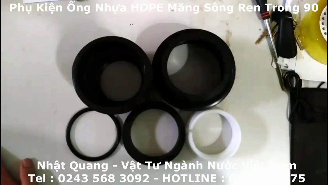 Măng Sông Ren Trong 90mm Phụ Kiện Ống Nhựa HDPE Nối Gioăng HDPE Fitting